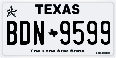 TX license plate BDN9599
