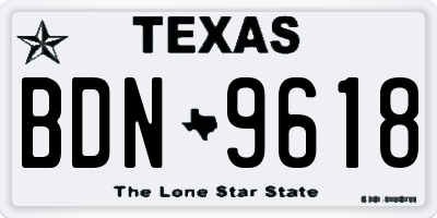 TX license plate BDN9618