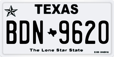 TX license plate BDN9620
