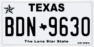 TX license plate BDN9630