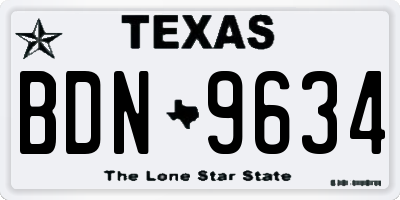 TX license plate BDN9634