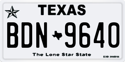 TX license plate BDN9640