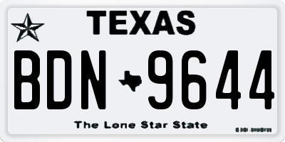 TX license plate BDN9644