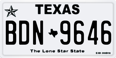 TX license plate BDN9646
