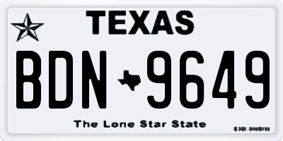 TX license plate BDN9649