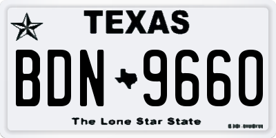 TX license plate BDN9660