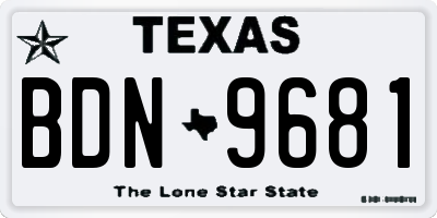 TX license plate BDN9681