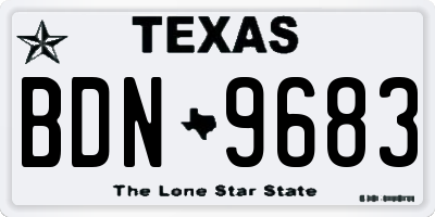 TX license plate BDN9683