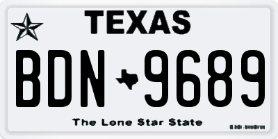 TX license plate BDN9689
