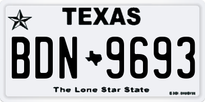 TX license plate BDN9693