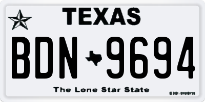 TX license plate BDN9694