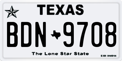 TX license plate BDN9708