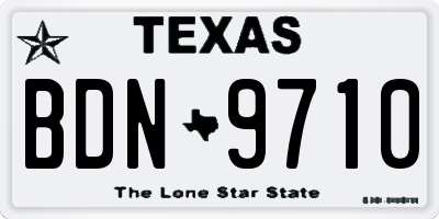 TX license plate BDN9710