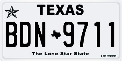 TX license plate BDN9711