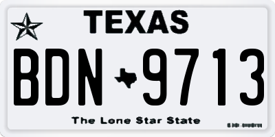 TX license plate BDN9713