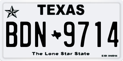 TX license plate BDN9714