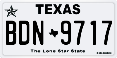 TX license plate BDN9717