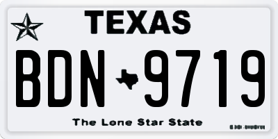 TX license plate BDN9719