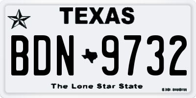 TX license plate BDN9732