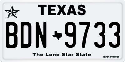 TX license plate BDN9733