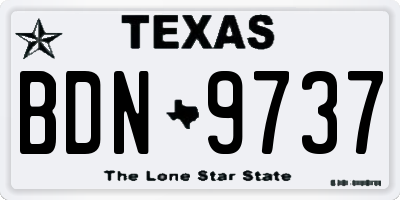 TX license plate BDN9737