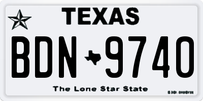 TX license plate BDN9740