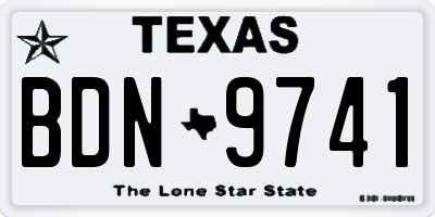 TX license plate BDN9741