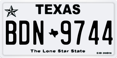 TX license plate BDN9744