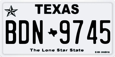 TX license plate BDN9745