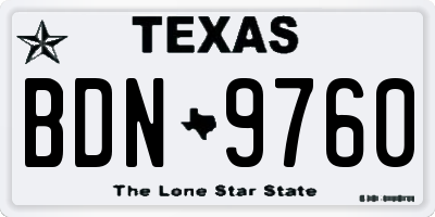TX license plate BDN9760