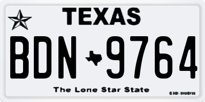 TX license plate BDN9764