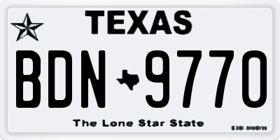 TX license plate BDN9770