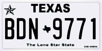TX license plate BDN9771