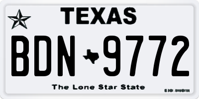 TX license plate BDN9772
