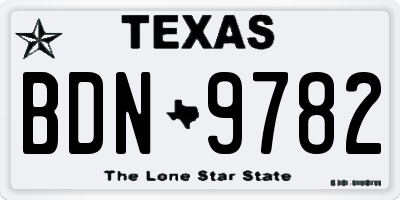 TX license plate BDN9782