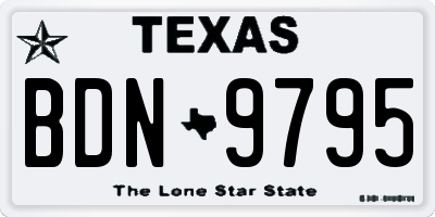 TX license plate BDN9795