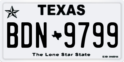 TX license plate BDN9799