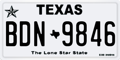 TX license plate BDN9846
