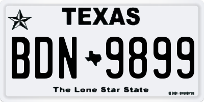 TX license plate BDN9899