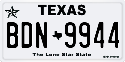 TX license plate BDN9944
