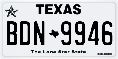 TX license plate BDN9946