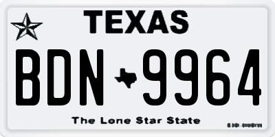 TX license plate BDN9964