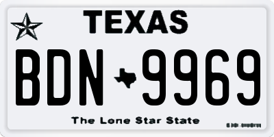 TX license plate BDN9969