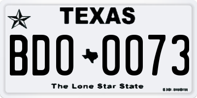 TX license plate BDO0073