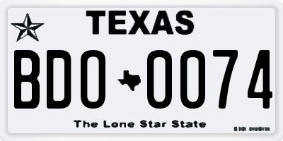 TX license plate BDO0074