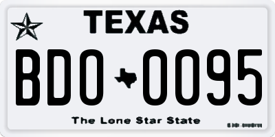 TX license plate BDO0095