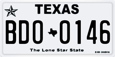 TX license plate BDO0146
