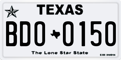 TX license plate BDO0150
