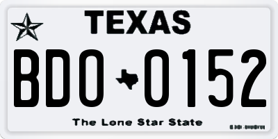 TX license plate BDO0152