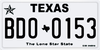 TX license plate BDO0153